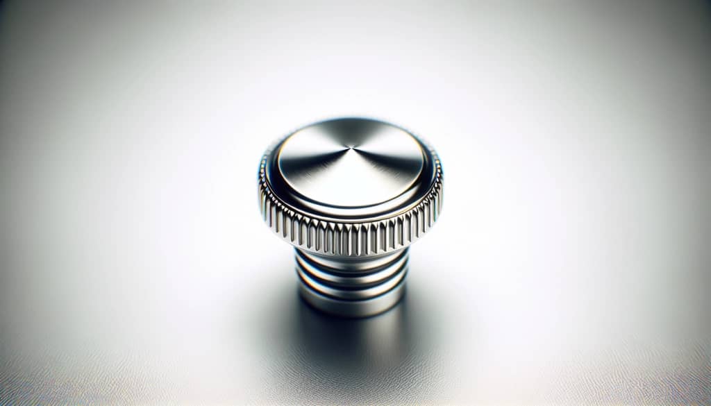 Stainless steel champagne stopper close-up