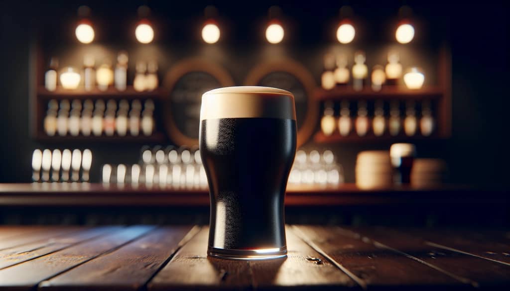 stout beer in pint glass