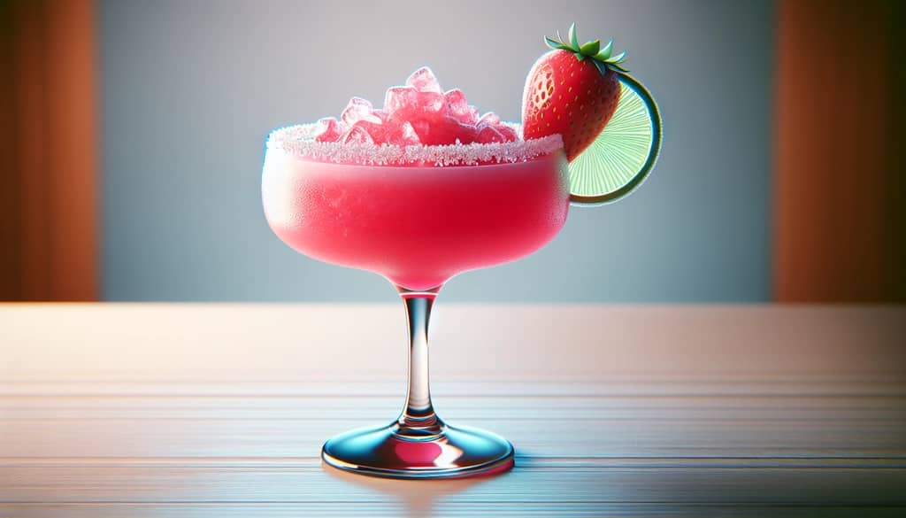 strawberry cocktail made with frozen strawberries