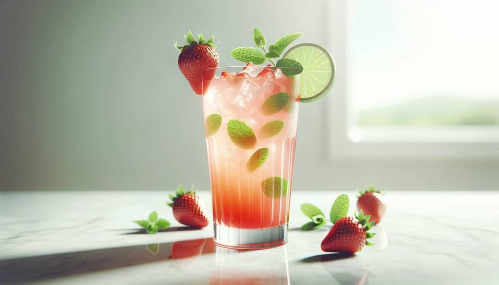 cocktail d'été avec fruits frais et garniture de menthe