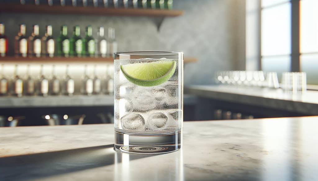 koktajl z tequili i tonikiem z limonką w szklance highball