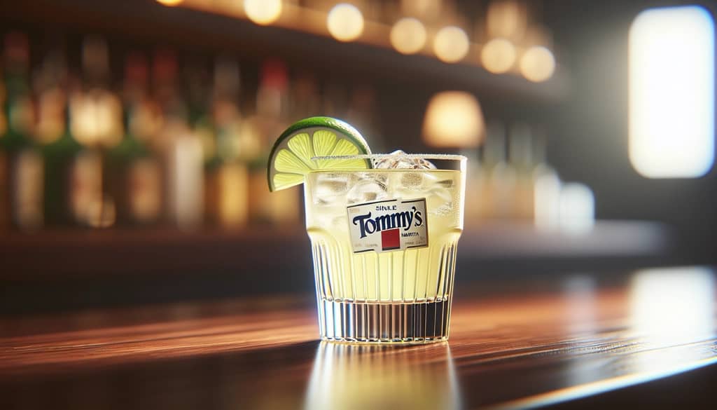 glass of tommy's margarita on the bar