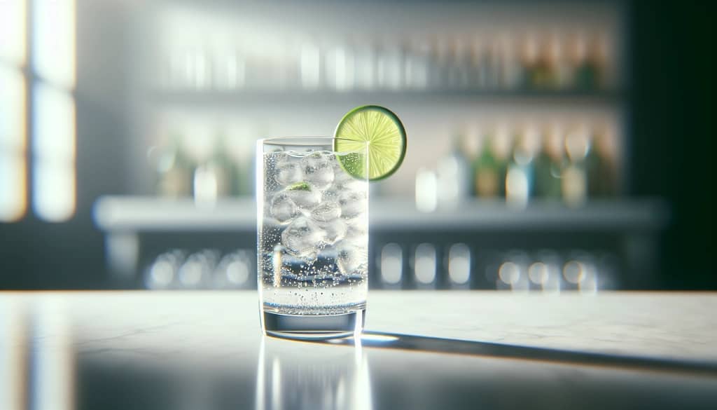 szklanka toniku z kawałkiem limonki