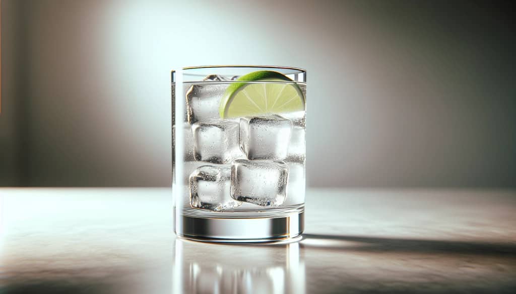 tonic water in a highball glass with lime