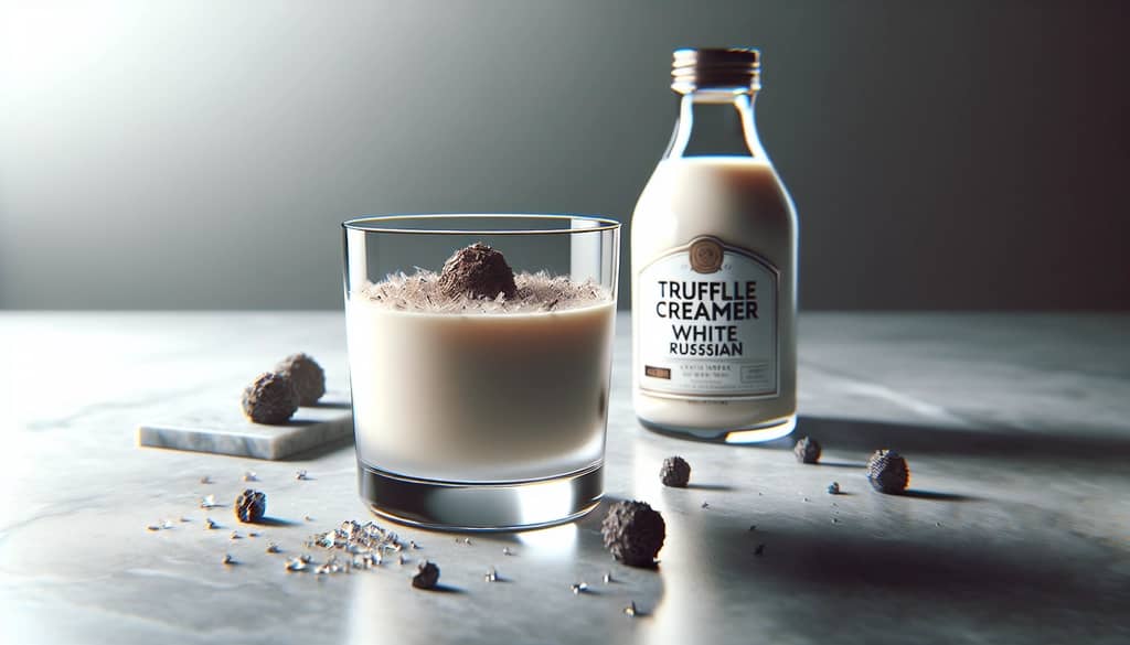 White Russian in a rocks glass made with Baileys and creamer