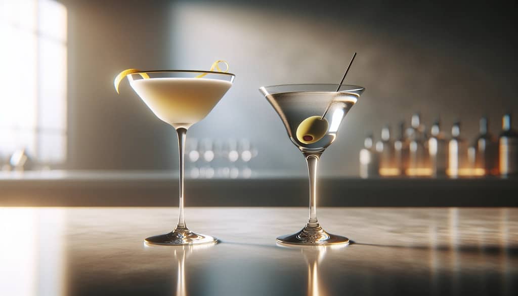 tuxedo and martini cocktails side by side