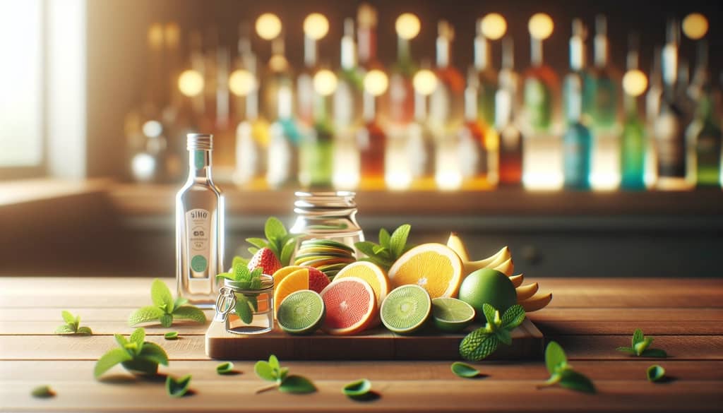 cocktail ingredients arranged for vegan recipe