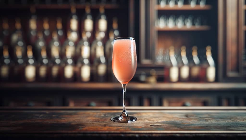 bellini glass at venetian bar counter