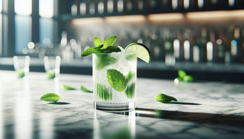 Virgin Mojito in a highball glass with fresh mint garnish