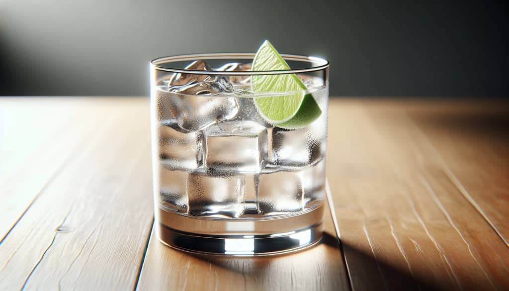 vodka soda cocktail with lime