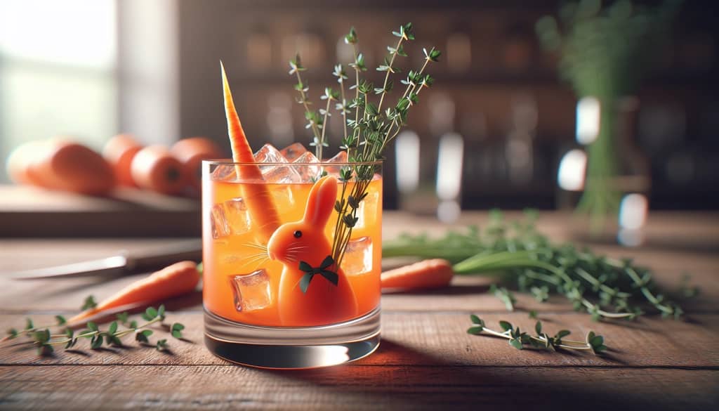 Koktail Wabbit Smash dengan nuansa oranye dan thyme