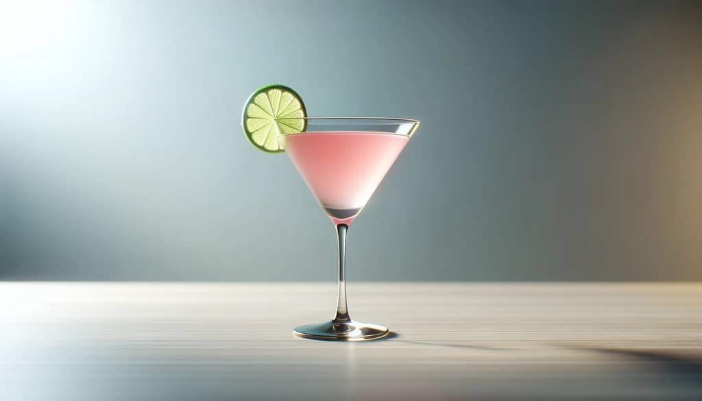 martini glass with watermelon martini and fresh garnish