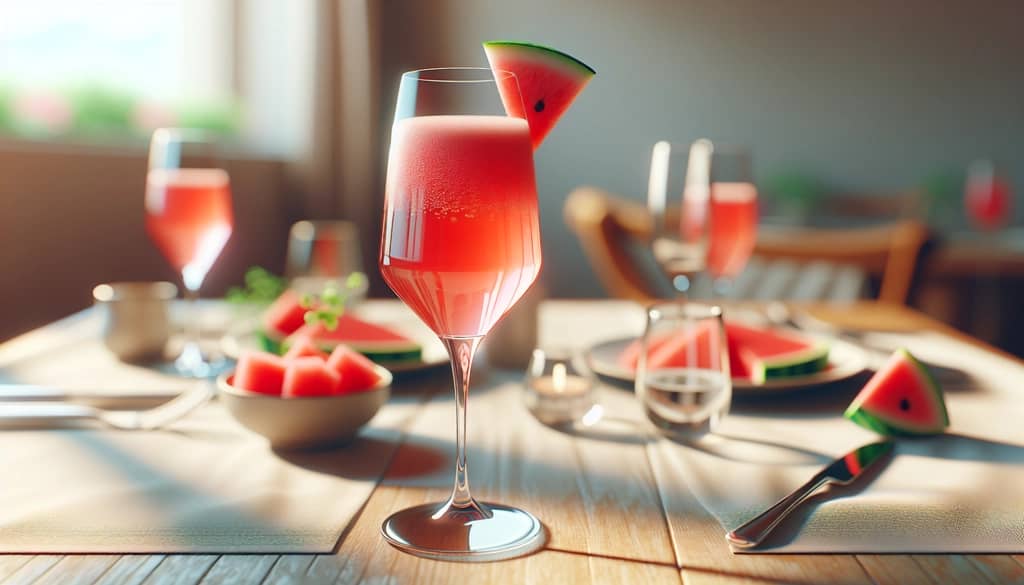 watermelon mimosa in flute
