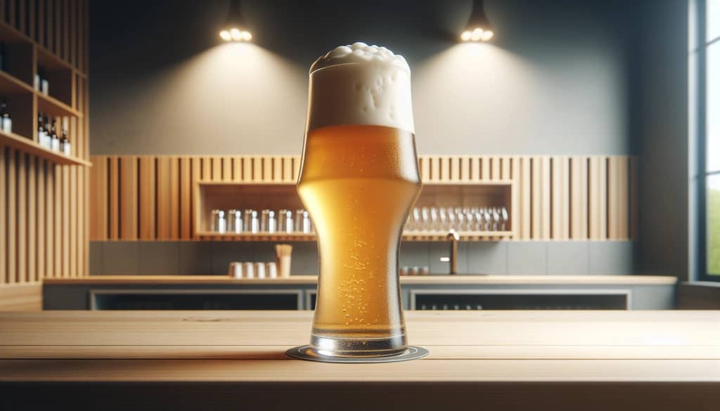 wheat beer served in a tall weizen glass