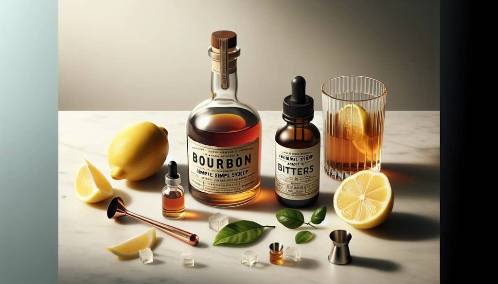 ingredients for whiskey sour with bitters