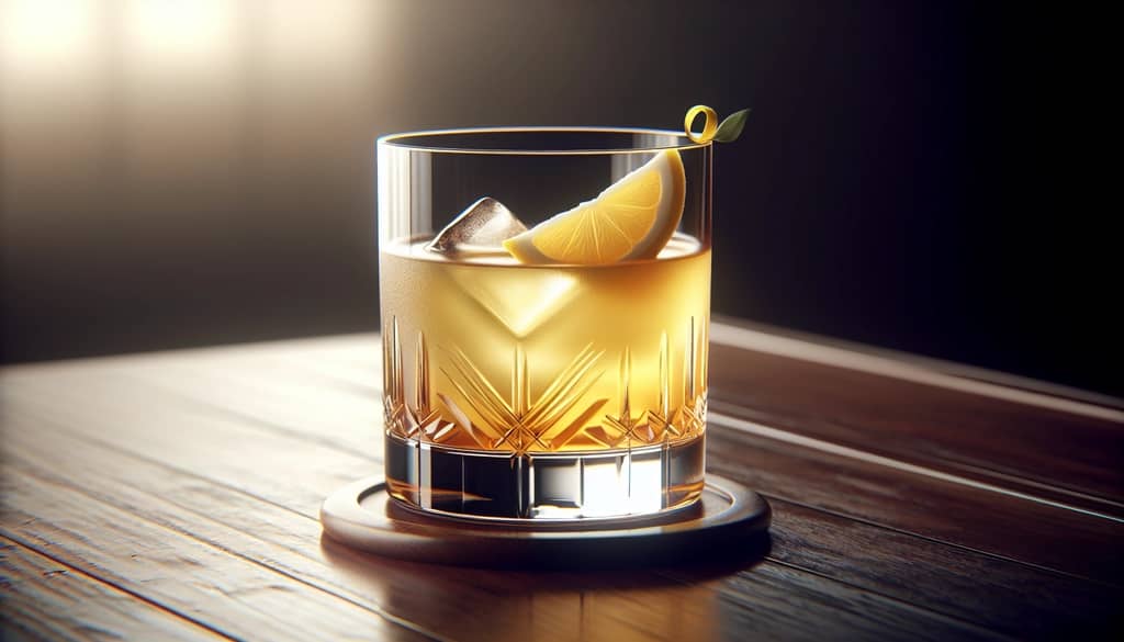 whiskey sour cocktail foamy texture in glass
