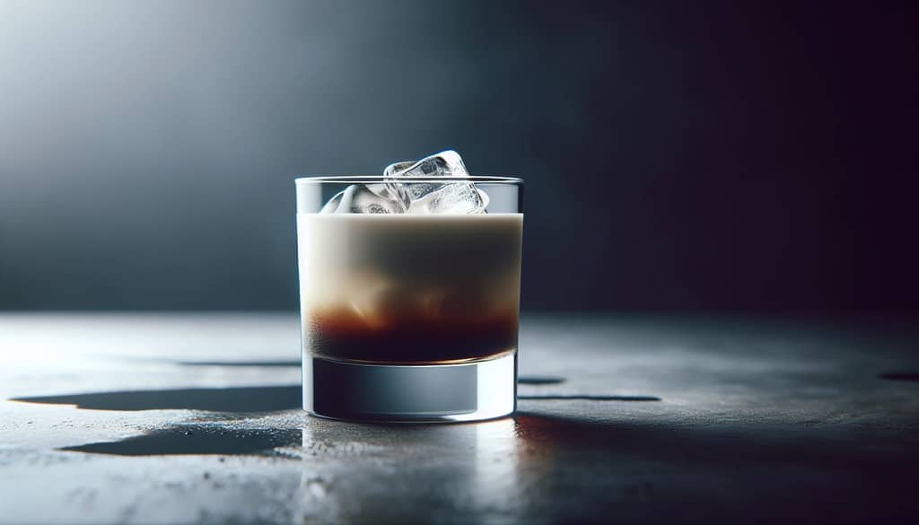 white russian served over ice in a rocks glass