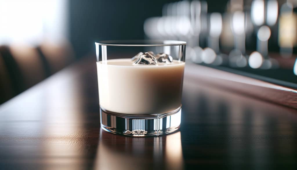white russian z mlekiem w szkle typu rocks
