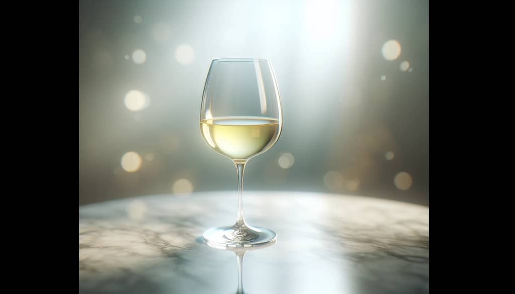 white wine glass on chilled marble surface