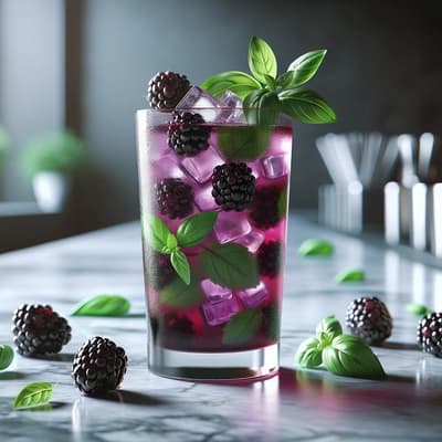 블랙베리 바질 모히토