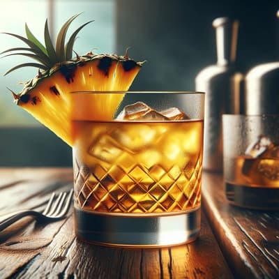Cóctel de Ron con Piña a la Parrilla