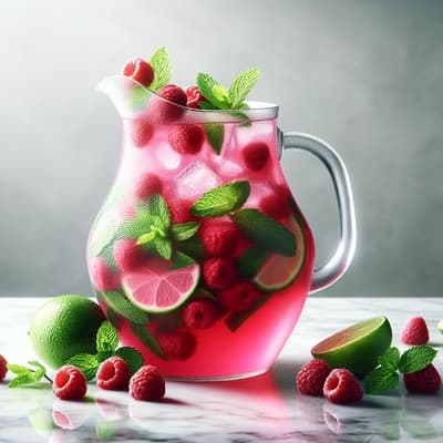 Receta y Guía para Eventos de Ponche Mojito de Frambuesa