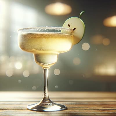 Margarita espumosa sin alcohol de sidra de manzana