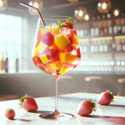 Receta de Sangría de Fresa y Mango