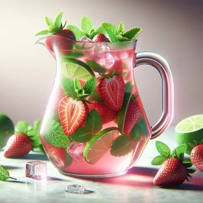 Jarra de Mojito de Fresa y Menta