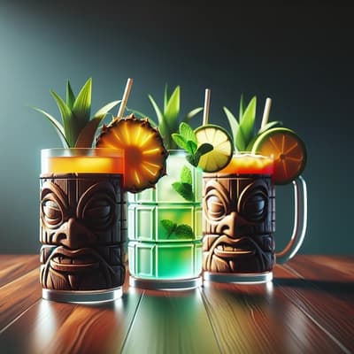 Minuman yang Disajikan dalam Tiki Mug