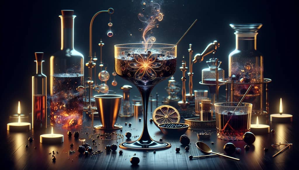 A beautifully crafted Black Manhattan cocktail, symbolizing the blend of cultural histories