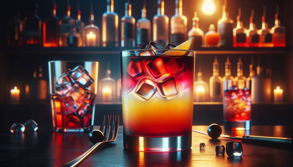 A beautifully crafted Vodka Sunrise cocktail showcasing its vibrant gradient of colors