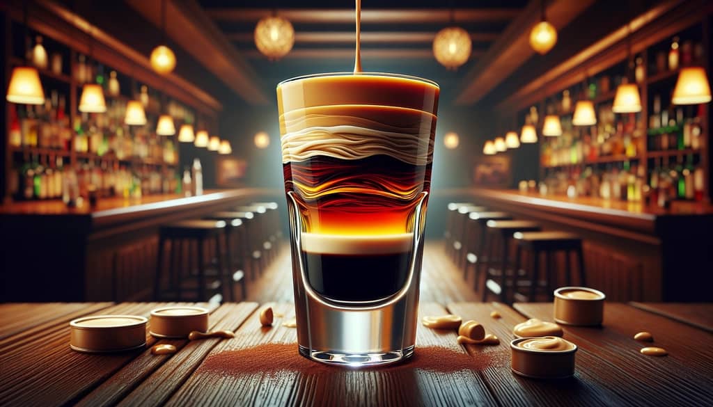 A beautifully layered B52 Shot showcasing its three distinct layers of Kahlúa, Baileys Irish Cream, and Grand Marnier, as discussed in the guide.