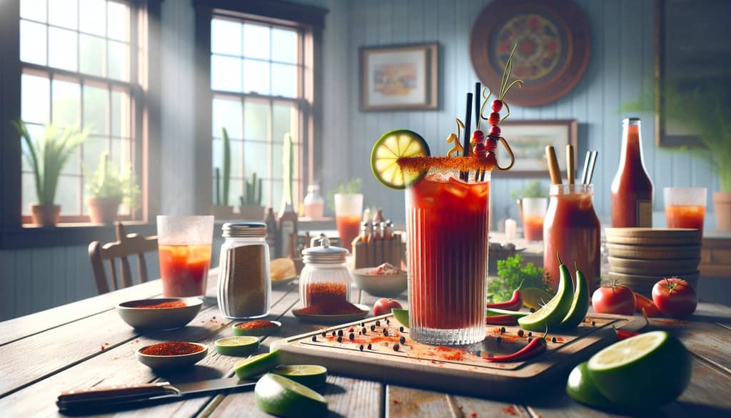 A bold and vibrant Bloody Maria cocktail with a spicy twist perfect for Sunday brunch