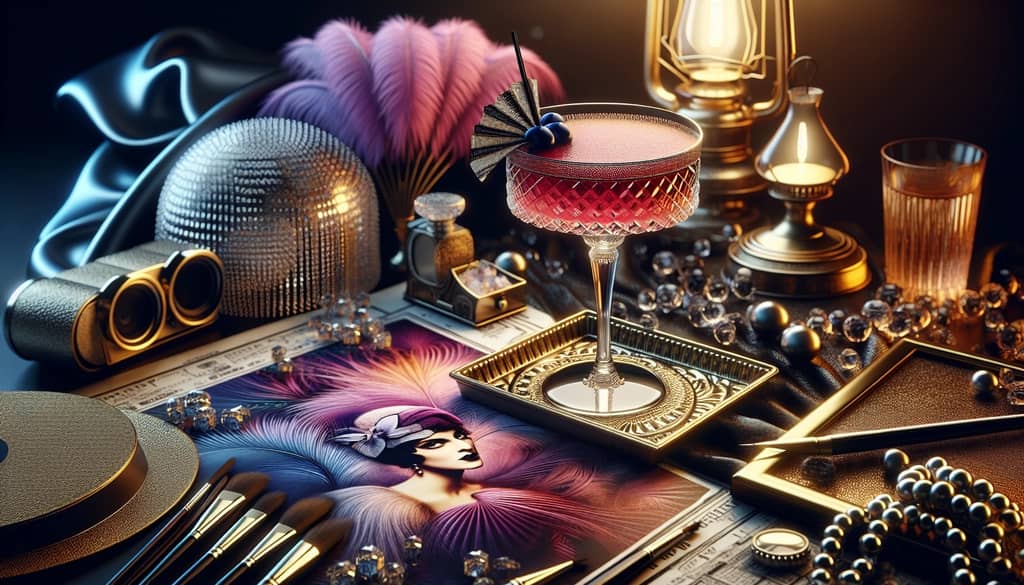 A captivating depiction of the Mary Pickford cocktail, symbolizing the glamour and mystique of the 1920s.