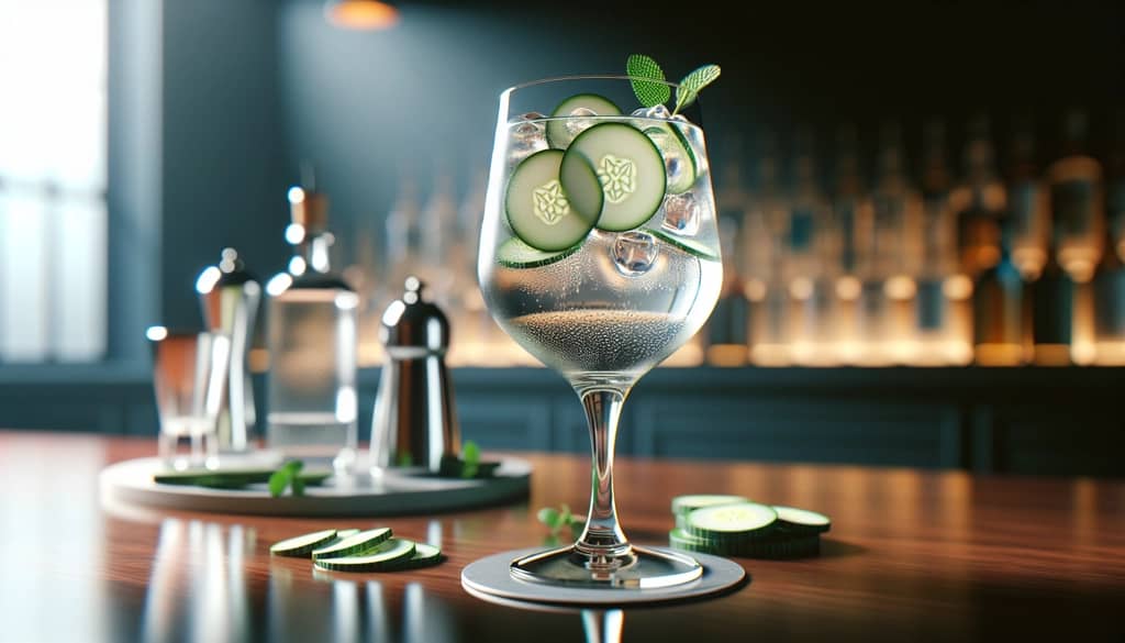 A classic Gin and Soda cocktail, emphasizing minimalism and health-consciousness
