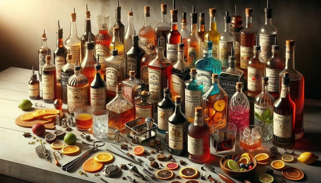 A collection of simple and flavored syrups used to create diverse cocktail experiences