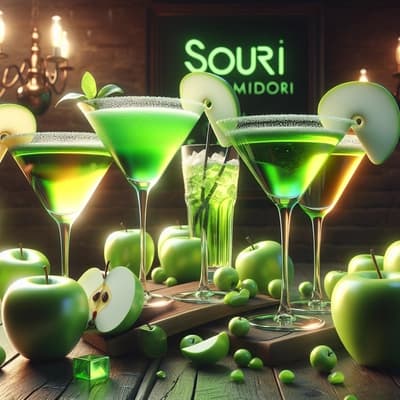Erkundung von Geschmacksvariationen: Sauer, Midori und Grüne Apfel Appletinis