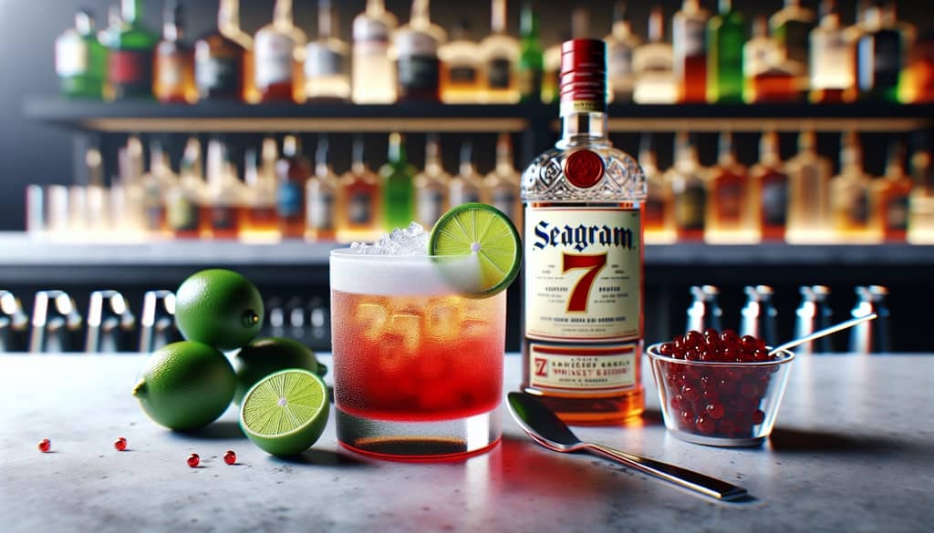 A contemporary take on the Whiskey Sour, featuring Seagram 7, lime, and grenadine for a vibrant twist.