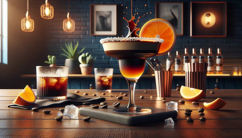 A creative blend of espresso and orange flavors in a modern Margarita cocktail