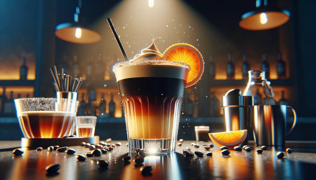 A creative Espresso Orange Margarita cocktail combining espresso and orange flavors