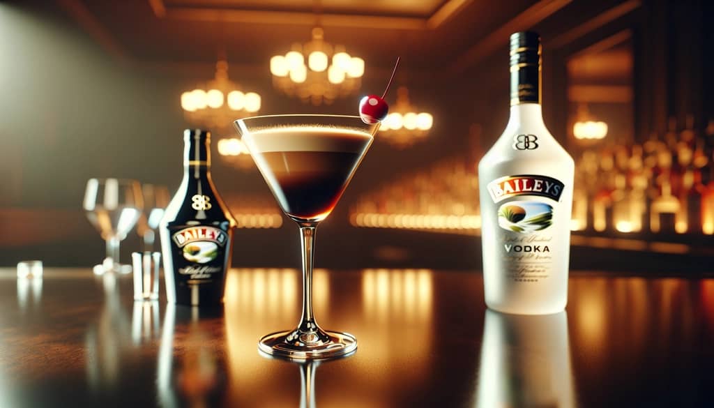 A delightful variation of the classic Espresso Martini showcasing Baileys and vodka twists