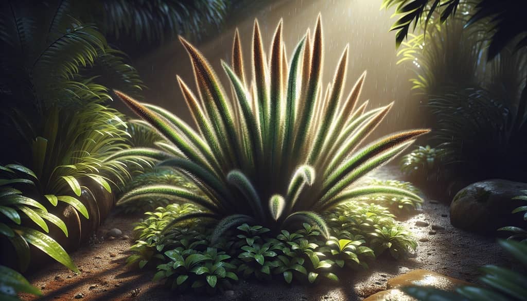 A healthy Lion's Tail plant thriving under ample sunlight in a well-draining garden bed.