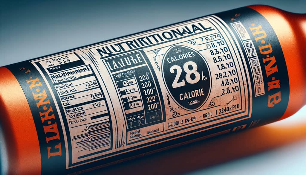 A nutritional label detailing the calorie content typical of a Finnish Long Drink, emphasizing the importance of calorie awareness.