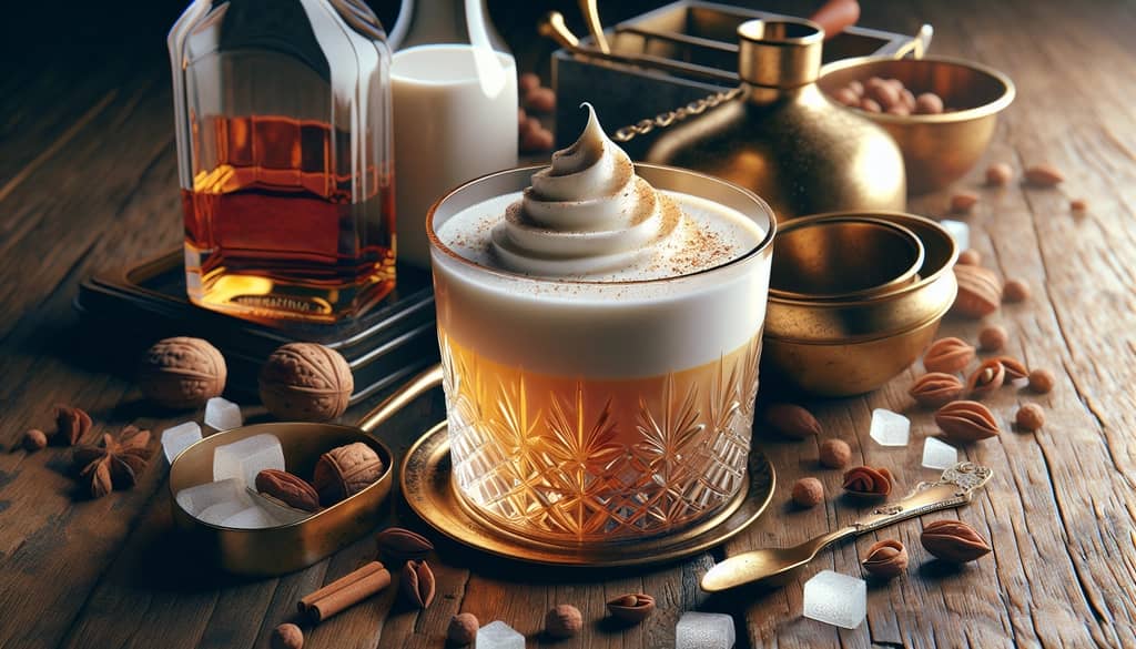 A perfectly crafted Bourbon Milk Punch showcasing the creamy elegance of this classic cocktail