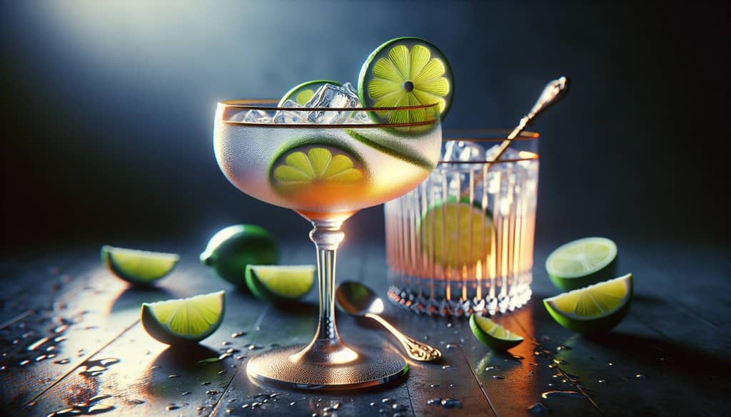 A refined and delicious French Gimlet cocktail garnished with lime, perfect for any elegant occasion.