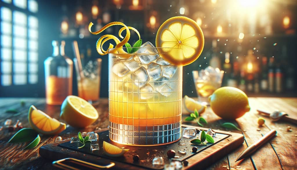 A refreshing Citrus French Connection highlighted by a bright lemon twist garnish