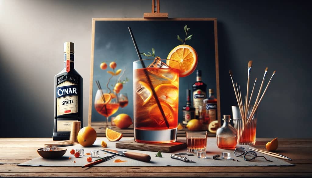 A refreshing Cynar Spritz cocktail with a blend of bittersweet ingredients, perfect for Italian Aperitivo culture.