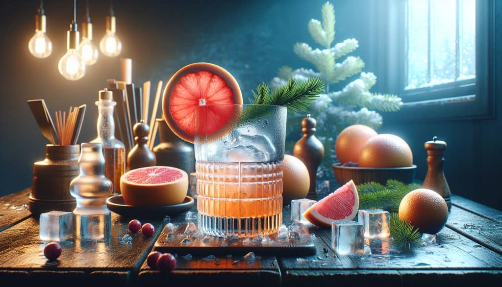 A refreshing Finnish Long Drink with grapefruit garnish, representing Nordic cocktail culture
