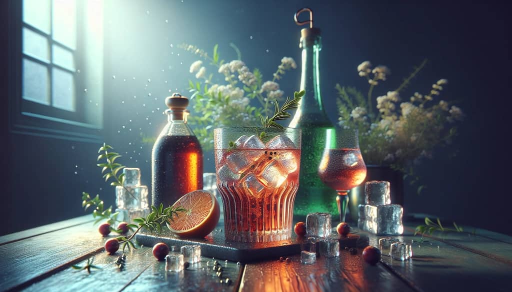A refreshing glass of bitters and soda, showcasing its role as a natural remedy for digestive health.